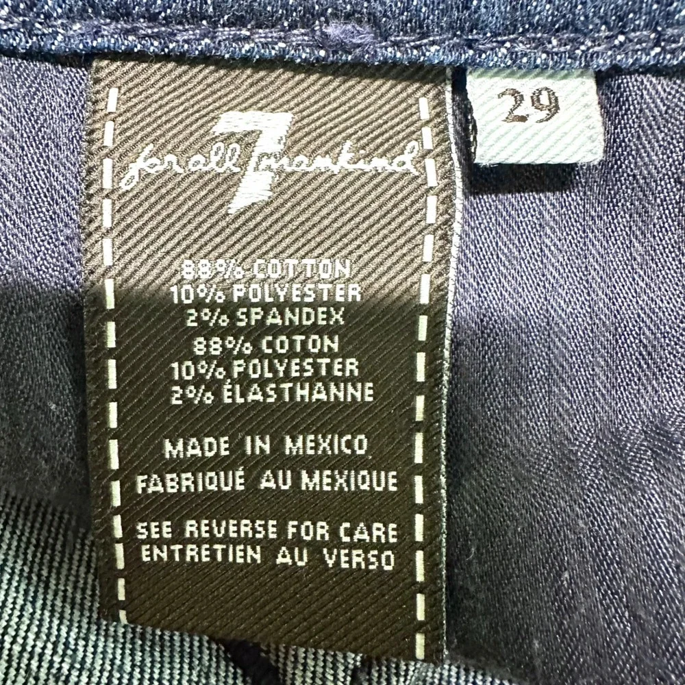 7 FOR ALL MANKIND Denim Low Rise Flare Bootcut A Pocket Jeans Dark Wash Women 29 - Picture 8 of 8